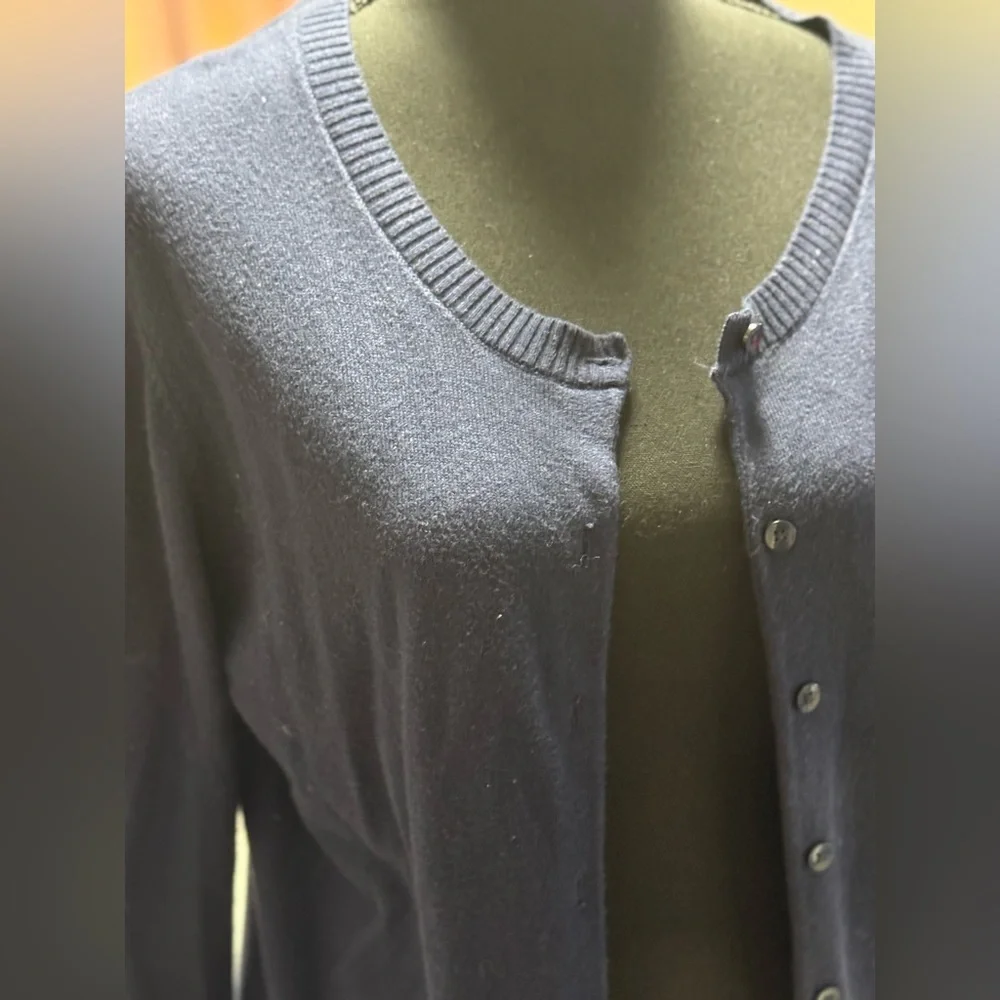 Gap Navy Blue Open Front Cardigan - Women’s Size L - Picture 2 of 5